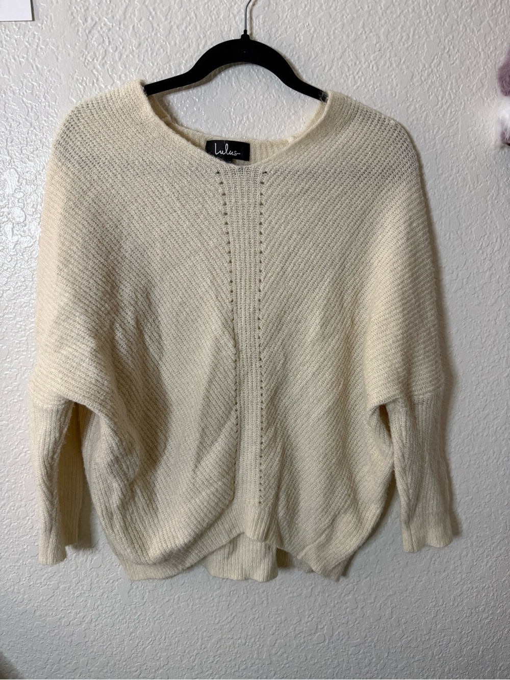 Lulu's Cream Cozy Crewneck Knit Sweater